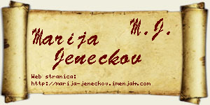 Marija Jeneckov vizit kartica